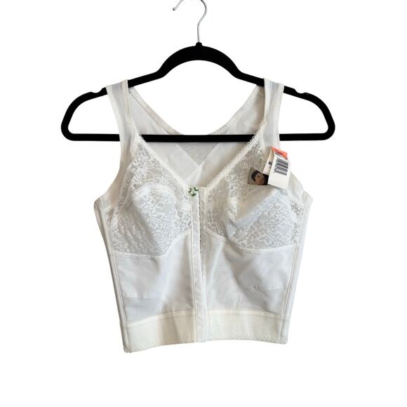 Vintage Gelmart Corset Posture Bra 34D White Lace Girdle Shaper Shapewear NWT - Picture 1 of 9
